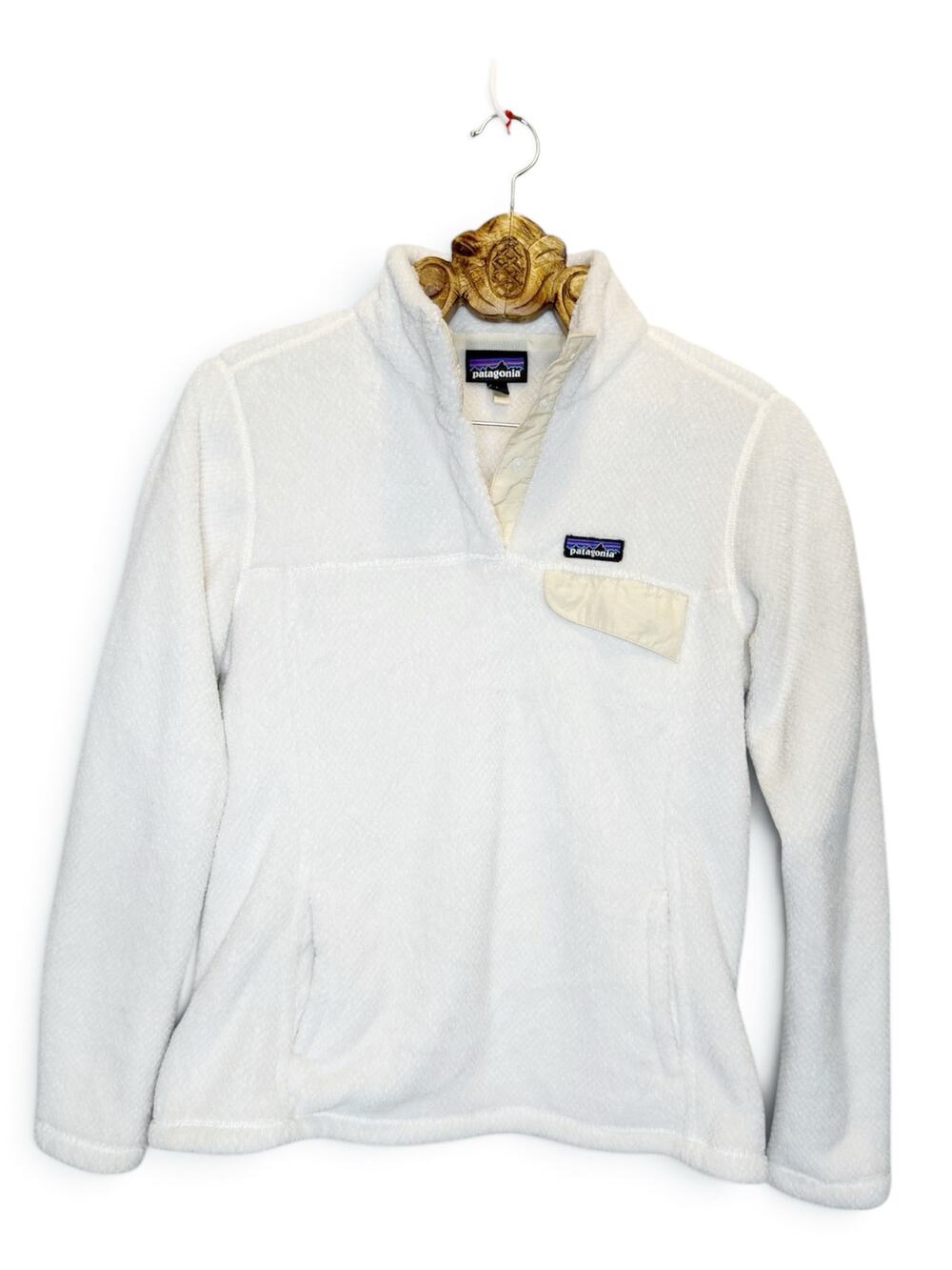 Patagonia Re-Tool Snap-T Pullover Fleece Ecru White Large